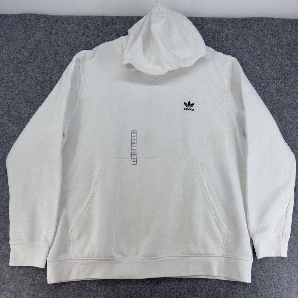 Adidas Originals Mens Essential Hoodie White Trefoil Pullover IM4526 2XL NWT